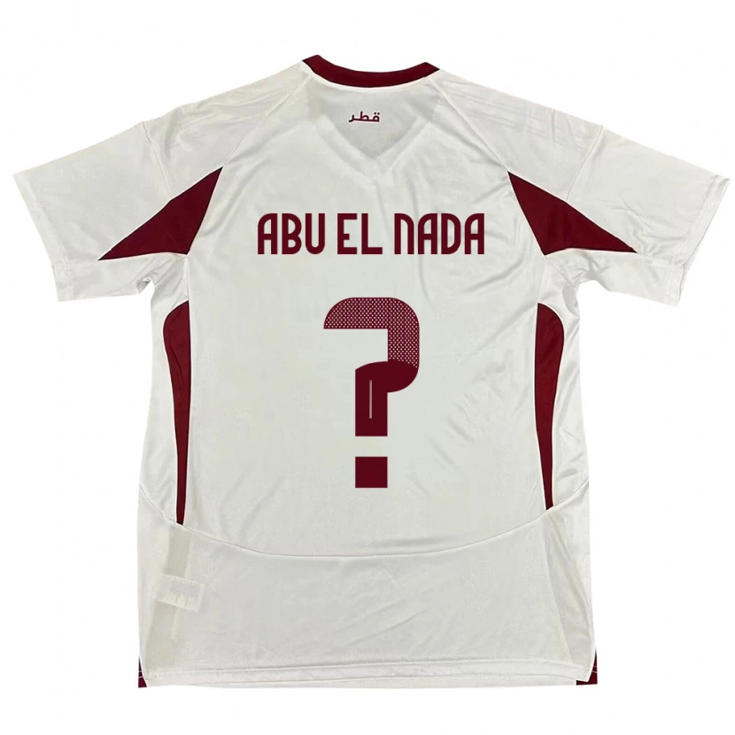 Danxen Hombre Camiseta Catar Mahmoud Abu El Nada #0 Blanco 2ª Equipación 24-26 La Camisa México