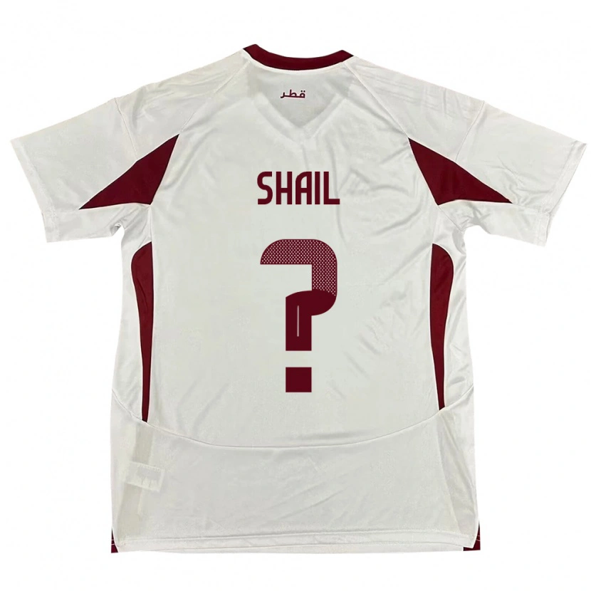 Danxen Hombre Camiseta Catar Ahmad Shail #0 Blanco 2ª Equipación 24-26 La Camisa México