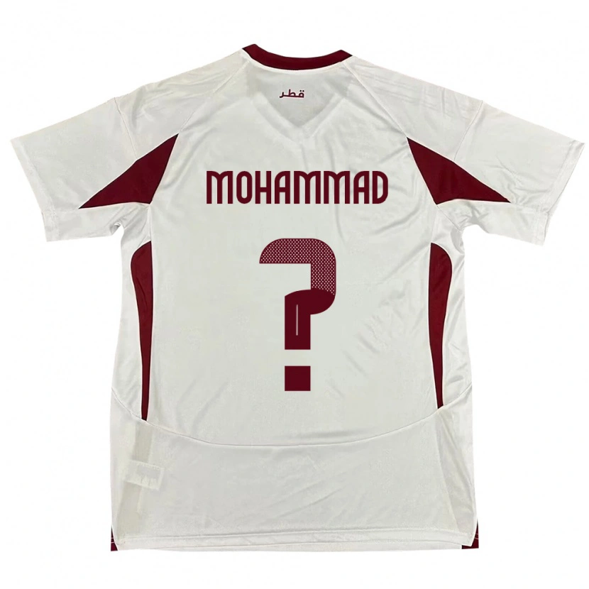 Danxen Hombre Camiseta Catar Khaled Mohammad #0 Blanco 2ª Equipación 24-26 La Camisa México