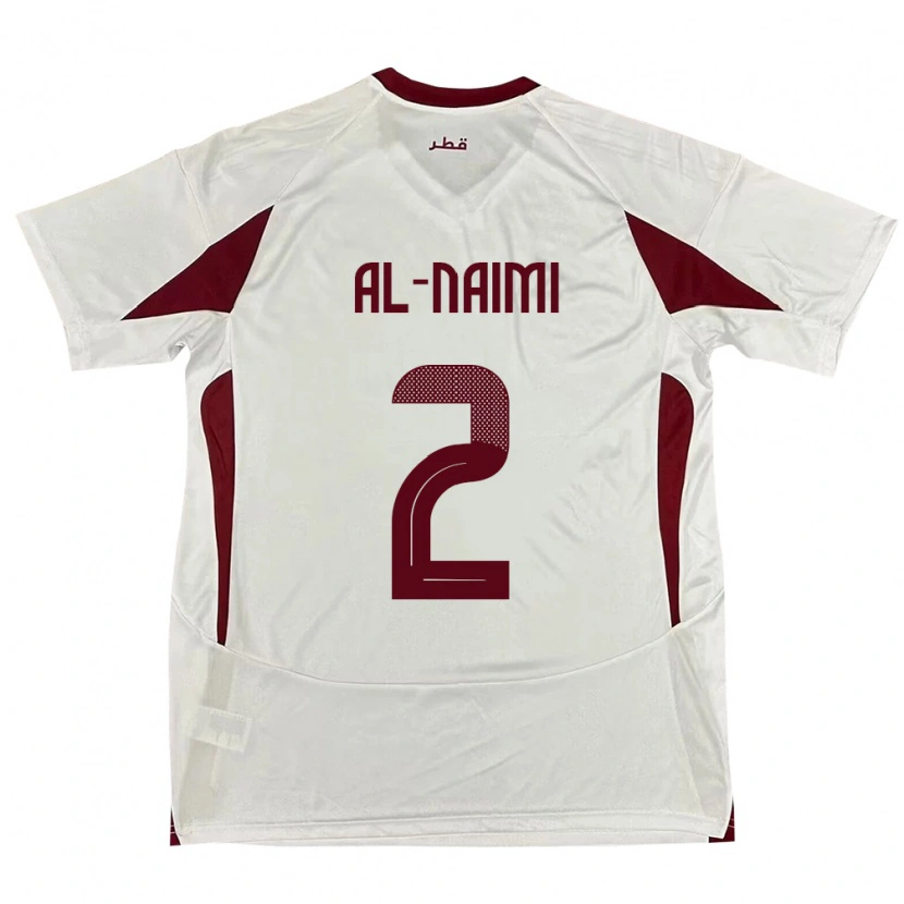 Danxen Hombre Camiseta Catar Amna Al Naimi #2 Blanco 2ª Equipación 24-26 La Camisa México