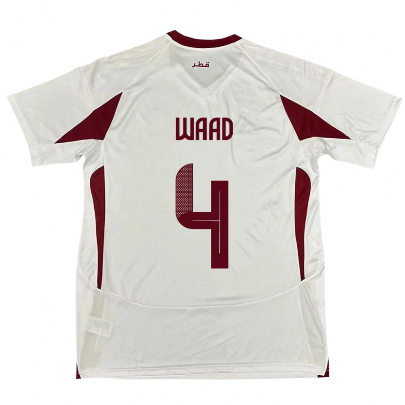 Danxen Hombre Camiseta Catar Mohammed Waad #4 Blanco 2ª Equipación 24-26 La Camisa México