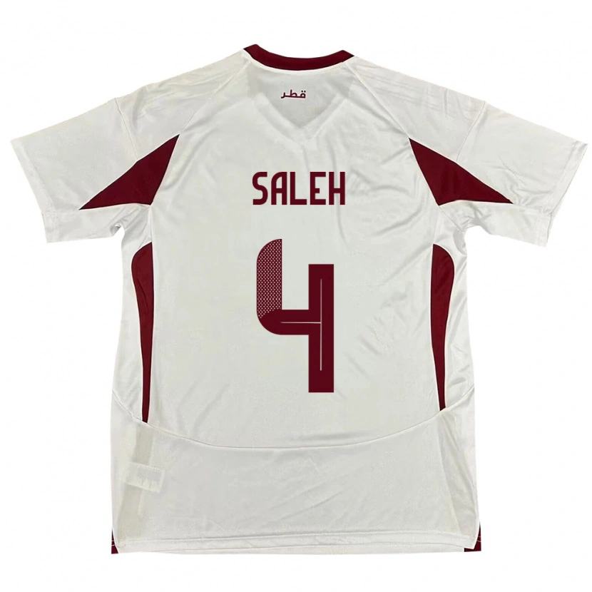 Danxen Hombre Camiseta Catar Hagar Saleh #4 Blanco 2ª Equipación 24-26 La Camisa México