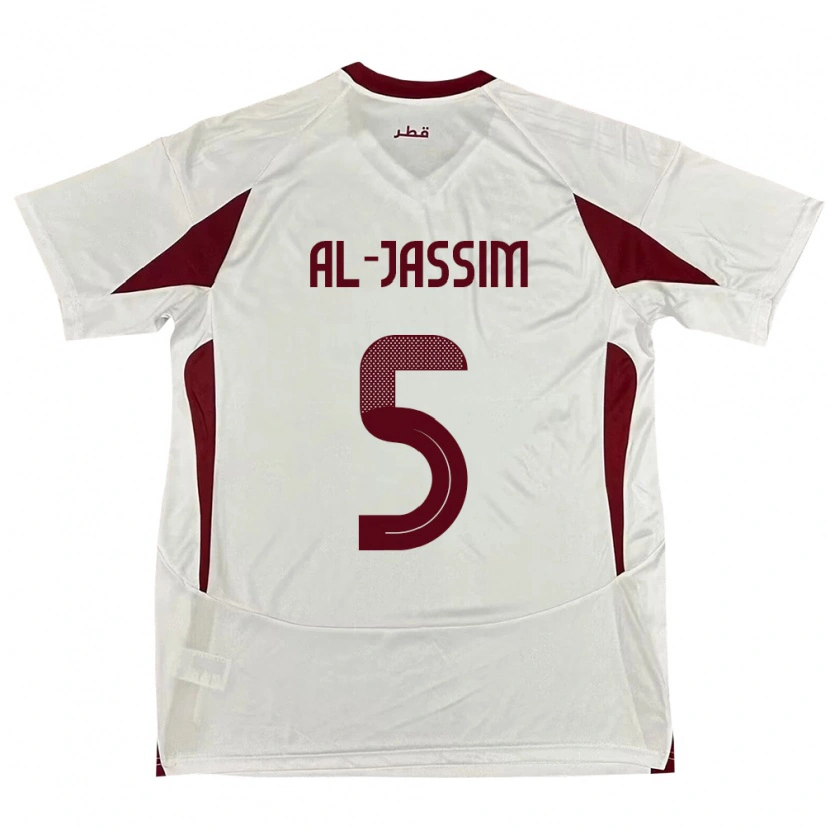 Danxen Hombre Camiseta Catar Dana Al Jassim #5 Blanco 2ª Equipación 24-26 La Camisa México