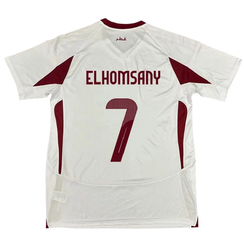 Danxen Hombre Camiseta Catar Yasmeen Elhomsany #7 Blanco 2ª Equipación 24-26 La Camisa México