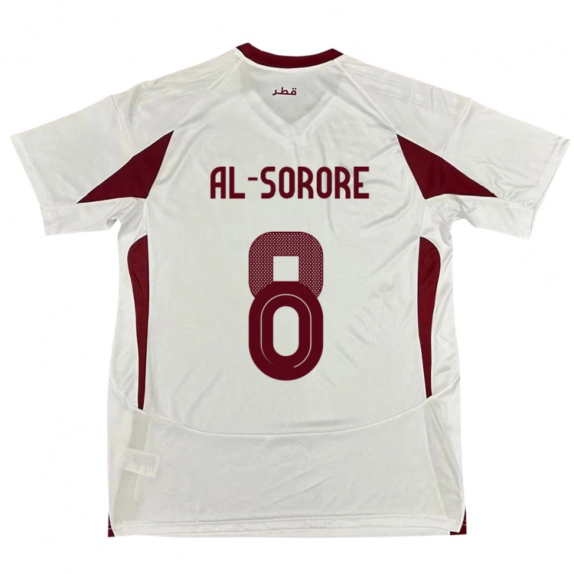 Danxen Hombre Camiseta Catar Asma Al Sorore #8 Blanco 2ª Equipación 24-26 La Camisa México