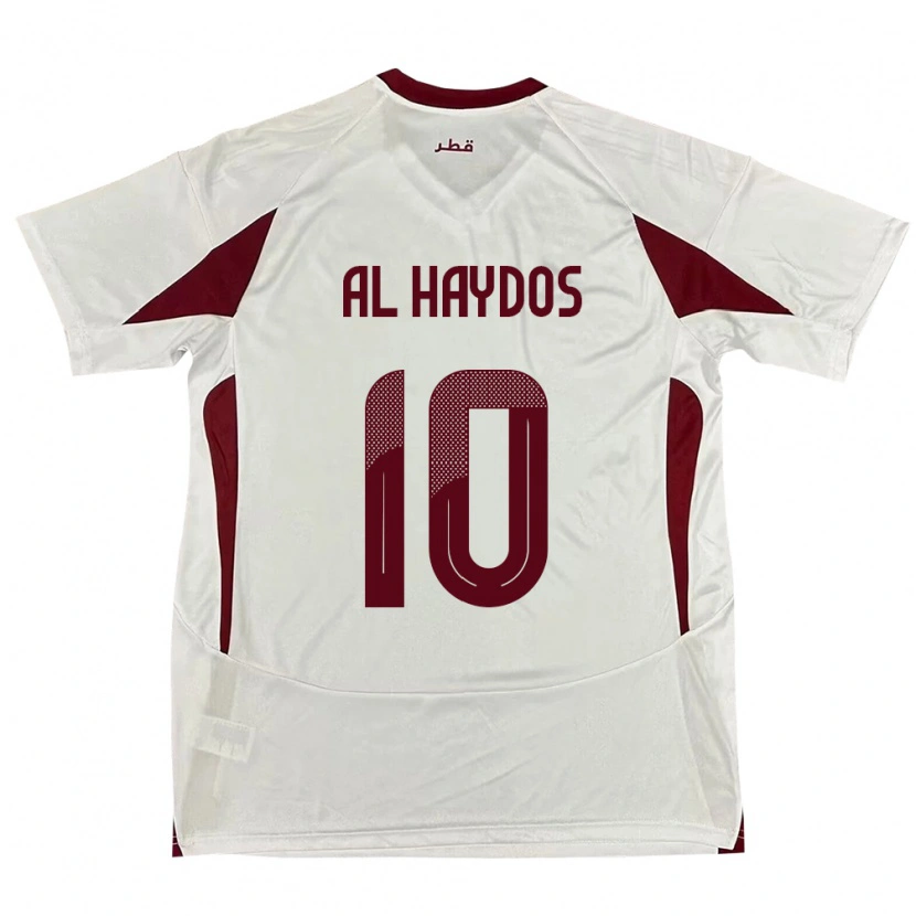 Danxen Hombre Camiseta Catar Hasan Al Haydos #10 Blanco 2ª Equipación 24-26 La Camisa México