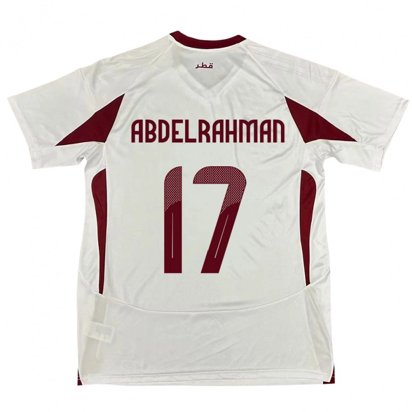Danxen Hombre Camiseta Catar Abdelrahman Fahmi Moustafa #17 Blanco 2ª Equipación 24-26 La Camisa México