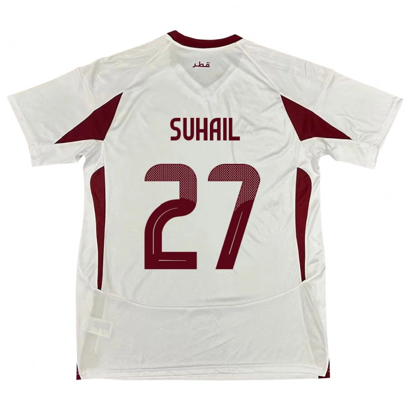 Danxen Hombre Camiseta Catar Ahmed Suhail #27 Blanco 2ª Equipación 24-26 La Camisa México