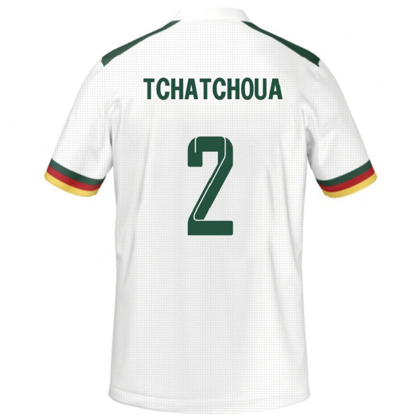 Danxen Hombre Camiseta Camerún Jackson Tchatchoua #2 Blanco 2ª Equipación 24-26 La Camisa México