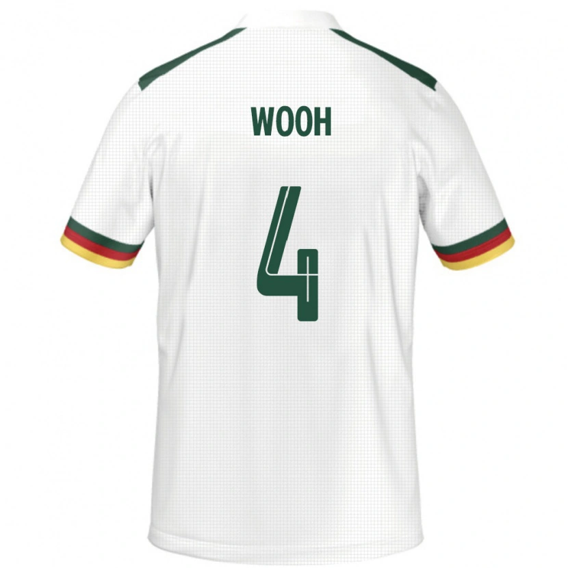 Danxen Hombre Camiseta Camerún Christopher Wooh #4 Blanco 2ª Equipación 24-26 La Camisa México