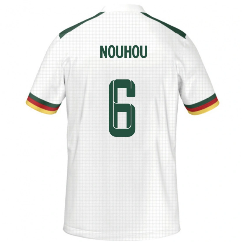 Danxen Hombre Camiseta Camerún Nouhou #6 Blanco 2ª Equipación 24-26 La Camisa México
