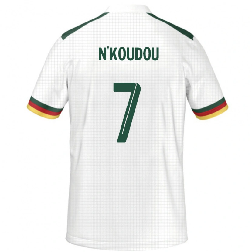 Danxen Hombre Camiseta Camerún Georges-Kevin N'koudou #7 Blanco 2ª Equipación 24-26 La Camisa México