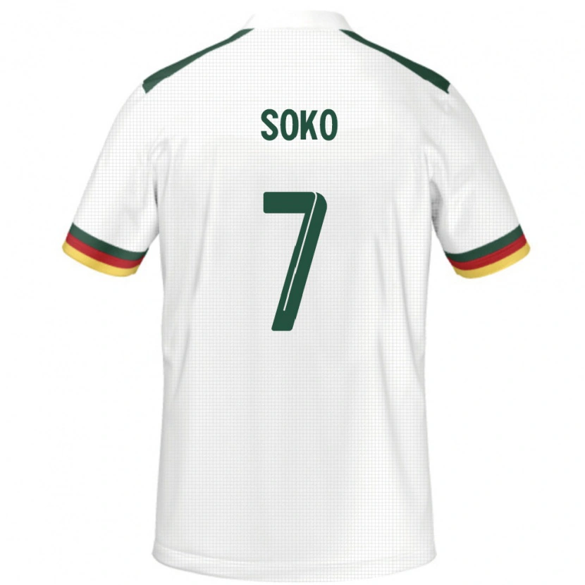Danxen Hombre Camiseta Camerún Patrick Soko #7 Blanco 2ª Equipación 24-26 La Camisa México