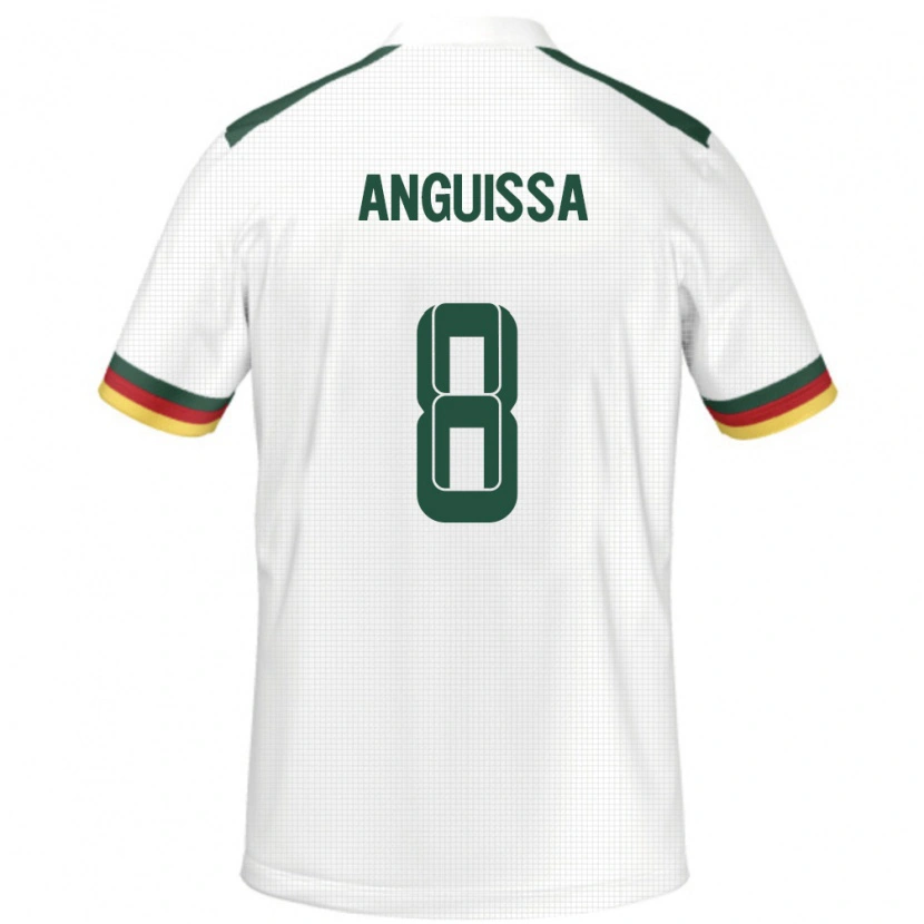 Danxen Hombre Camiseta Camerún Frank Anguissa #8 Blanco 2ª Equipación 24-26 La Camisa México