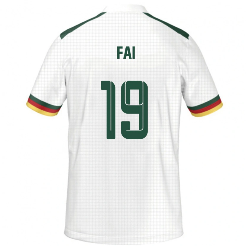 Danxen Hombre Camiseta Camerún Collins Fai #19 Blanco 2ª Equipación 24-26 La Camisa México