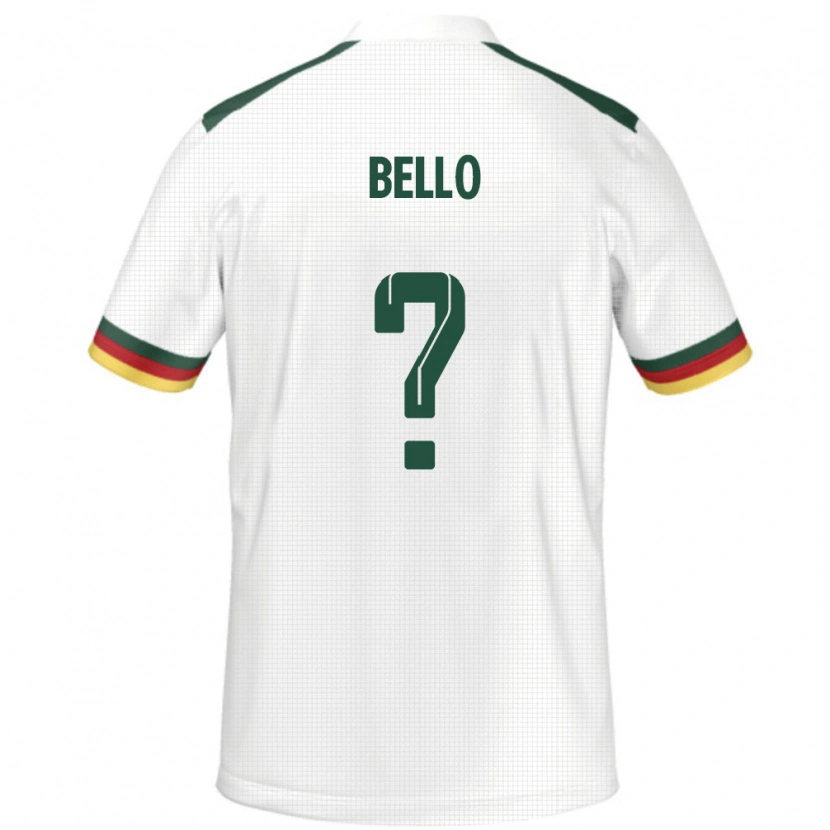 Danxen Hombre Camiseta Camerún Karim Bello #0 Blanco 2ª Equipación 24-26 La Camisa México