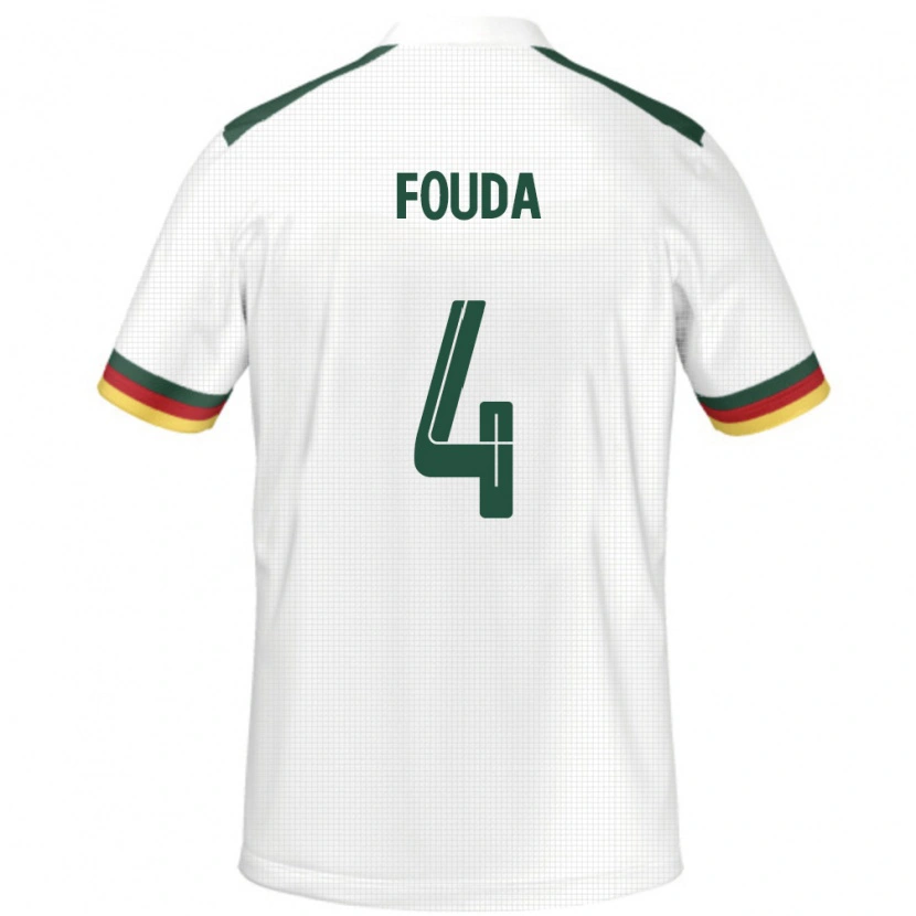 Danxen Hombre Camiseta Camerún Junior Fouda #4 Blanco 2ª Equipación 24-26 La Camisa México