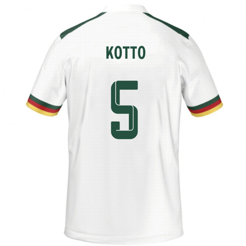 Danxen Hombre Camiseta Camerún Samuel Kotto #5 Blanco 2ª Equipación 24-26 La Camisa México