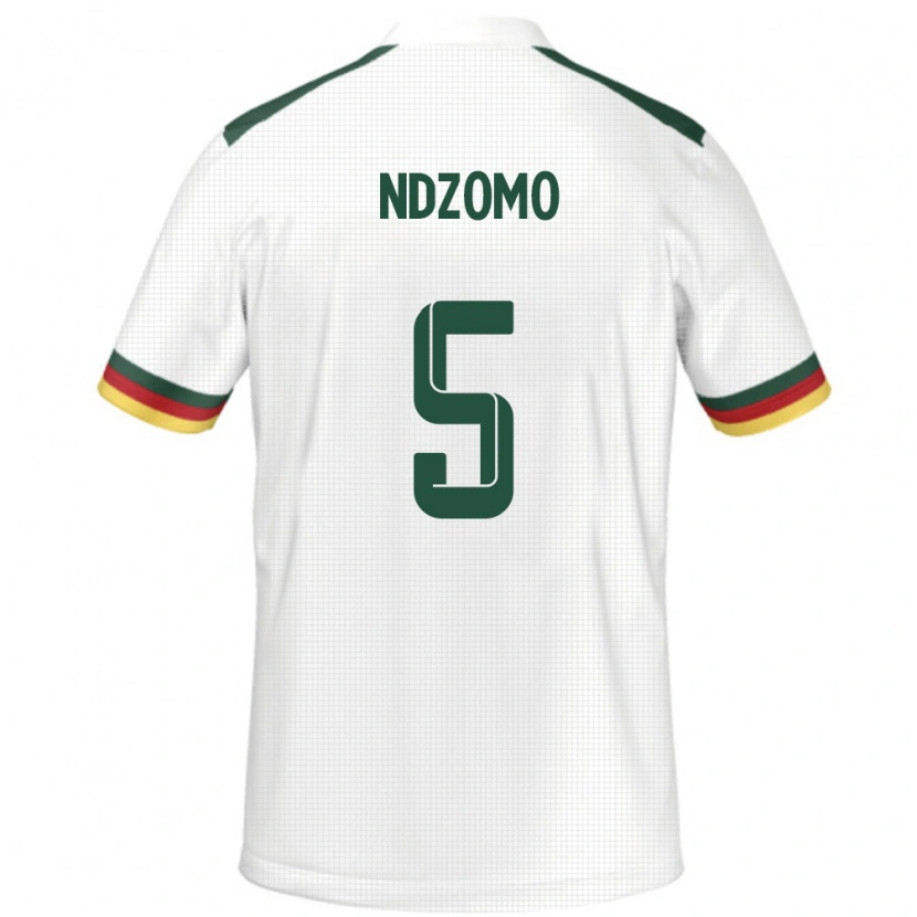 Danxen Hombre Camiseta Camerún Barnabe Ndzomo #5 Blanco 2ª Equipación 24-26 La Camisa México