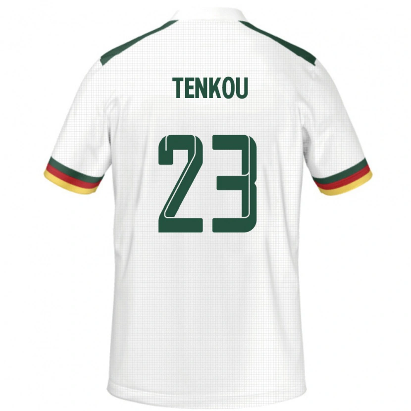 Danxen Hombre Camiseta Camerún Yanike Tenkou #23 Blanco 2ª Equipación 24-26 La Camisa México