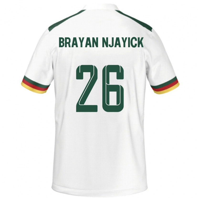 Danxen Hombre Camiseta Camerún Fils Brayan Njayick #26 Blanco 2ª Equipación 24-26 La Camisa México