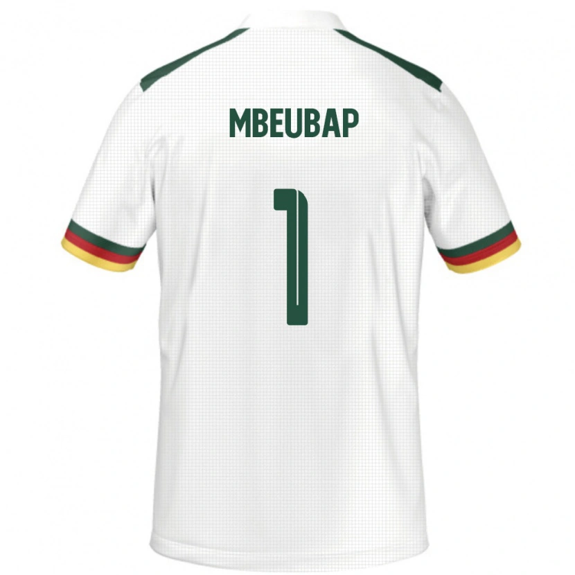 Danxen Hombre Camiseta Camerún Jacques Mbeubap #1 Blanco 2ª Equipación 24-26 La Camisa México