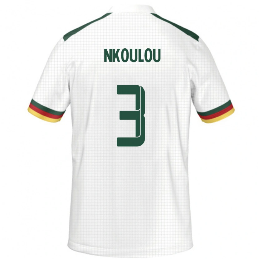 Danxen Hombre Camiseta Camerún Nicolas Nkoulou #3 Blanco 2ª Equipación 24-26 La Camisa México