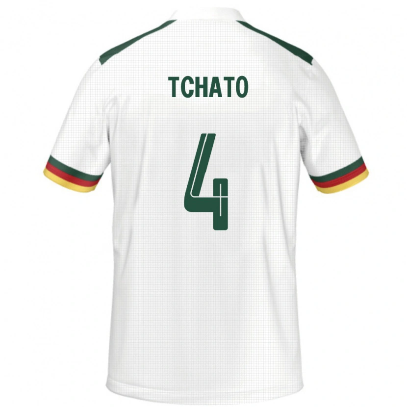 Danxen Hombre Camiseta Camerún Enzo Tchato #4 Blanco 2ª Equipación 24-26 La Camisa México