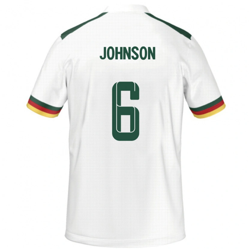 Danxen Hombre Camiseta Camerún Estelle Johnson #6 Blanco 2ª Equipación 24-26 La Camisa México