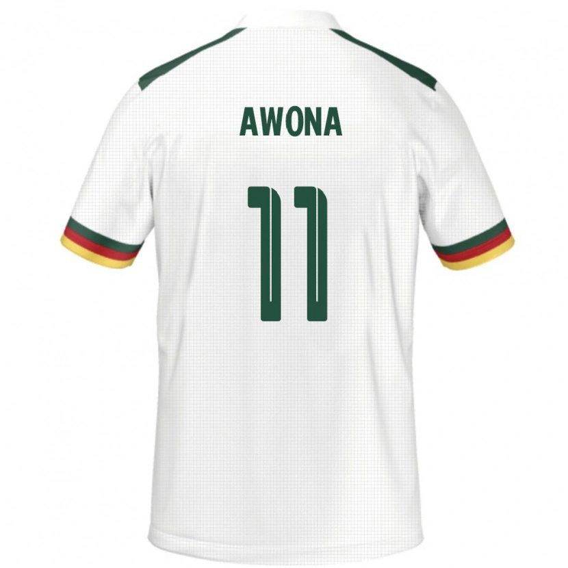 Danxen Hombre Camiseta Camerún Aurelle Awona #11 Blanco 2ª Equipación 24-26 La Camisa México