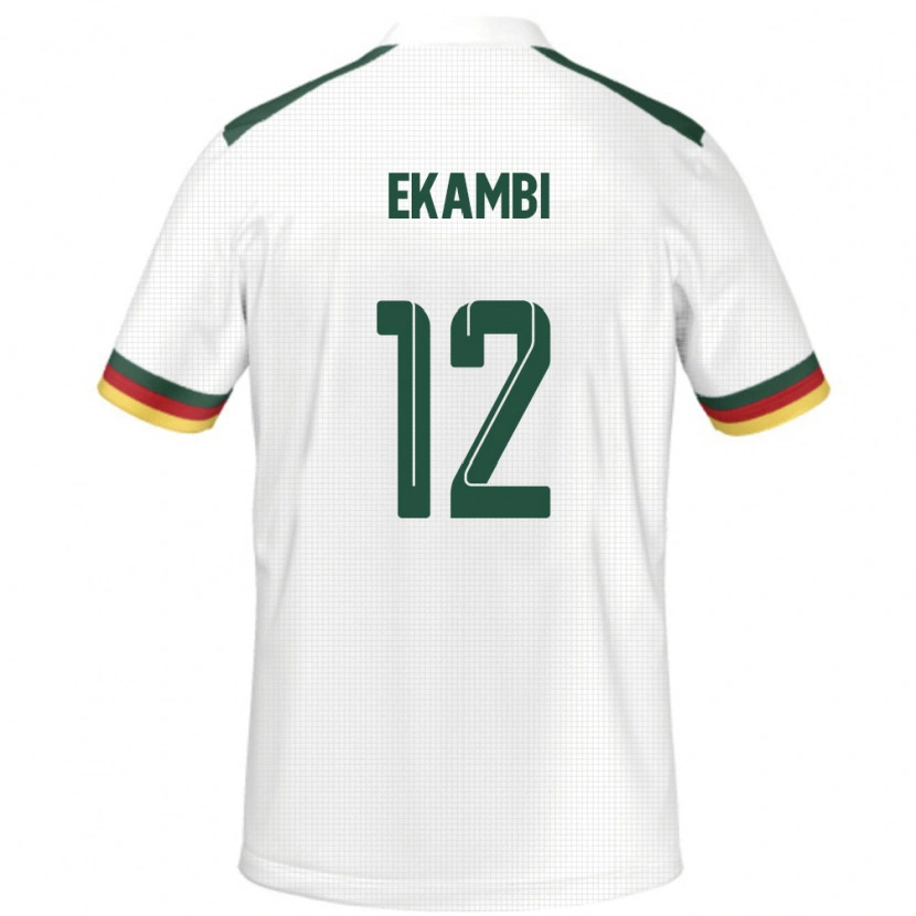 Danxen Hombre Camiseta Camerún Karl Toko Ekambi #12 Blanco 2ª Equipación 24-26 La Camisa México