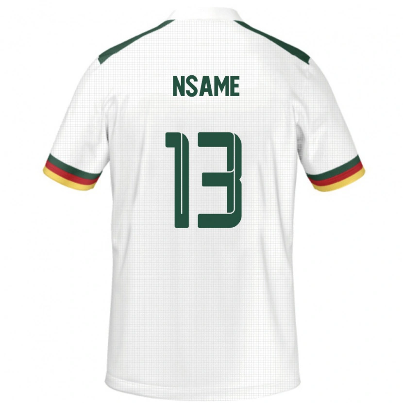 Danxen Hombre Camiseta Camerún Jean-Pierre Nsame #13 Blanco 2ª Equipación 24-26 La Camisa México