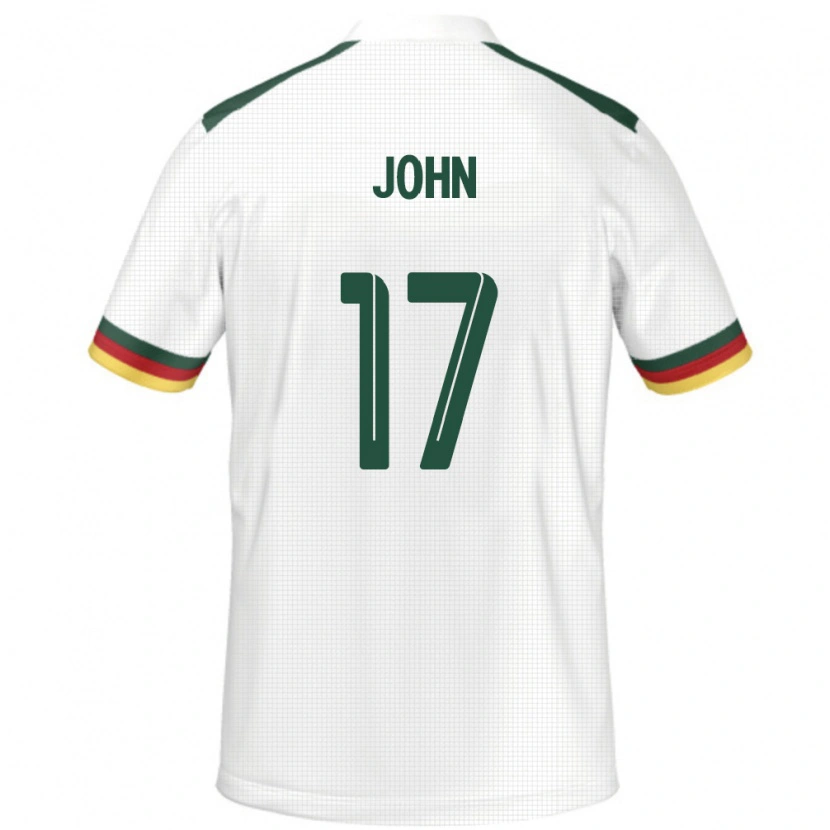Danxen Hombre Camiseta Camerún Nchindo John #17 Blanco 2ª Equipación 24-26 La Camisa México