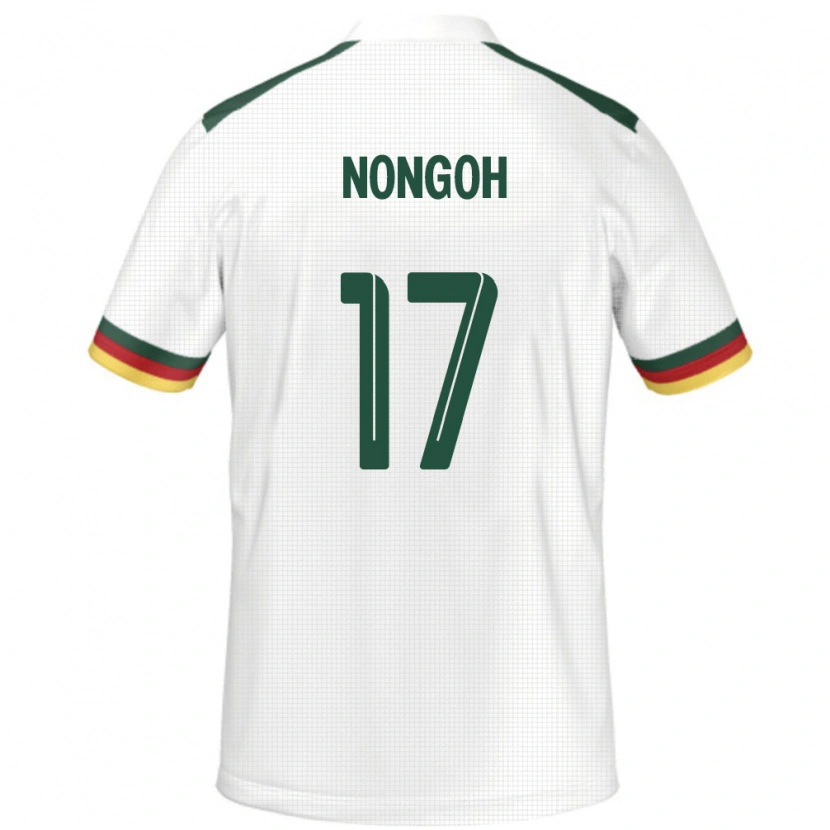 Danxen Hombre Camiseta Camerún Samuel Nongoh #17 Blanco 2ª Equipación 24-26 La Camisa México