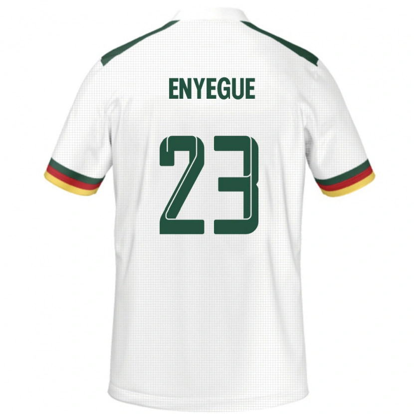 Danxen Hombre Camiseta Camerún Regine Enyegue #23 Blanco 2ª Equipación 24-26 La Camisa México