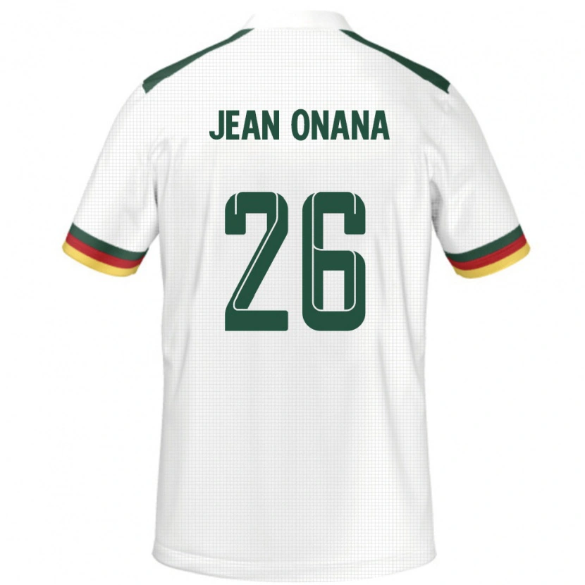 Danxen Hombre Camiseta Camerún Jean Onana #26 Blanco 2ª Equipación 24-26 La Camisa México