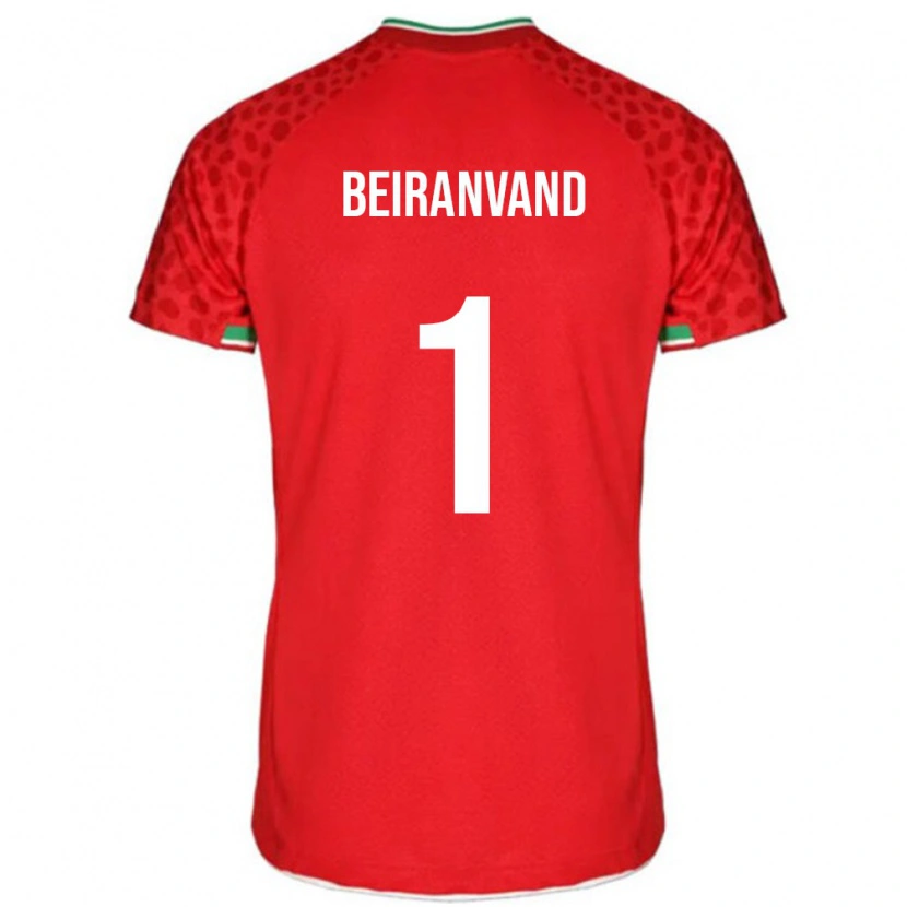 Danxen Hombre Camiseta Irán Alireza Beiranvand #1 Rojo 2ª Equipación 24-26 La Camisa México
