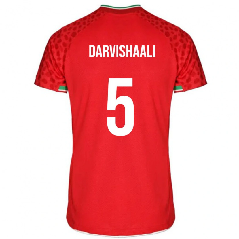 Danxen Hombre Camiseta Irán Erfan Darvishaali #5 Rojo 2ª Equipación 24-26 La Camisa México