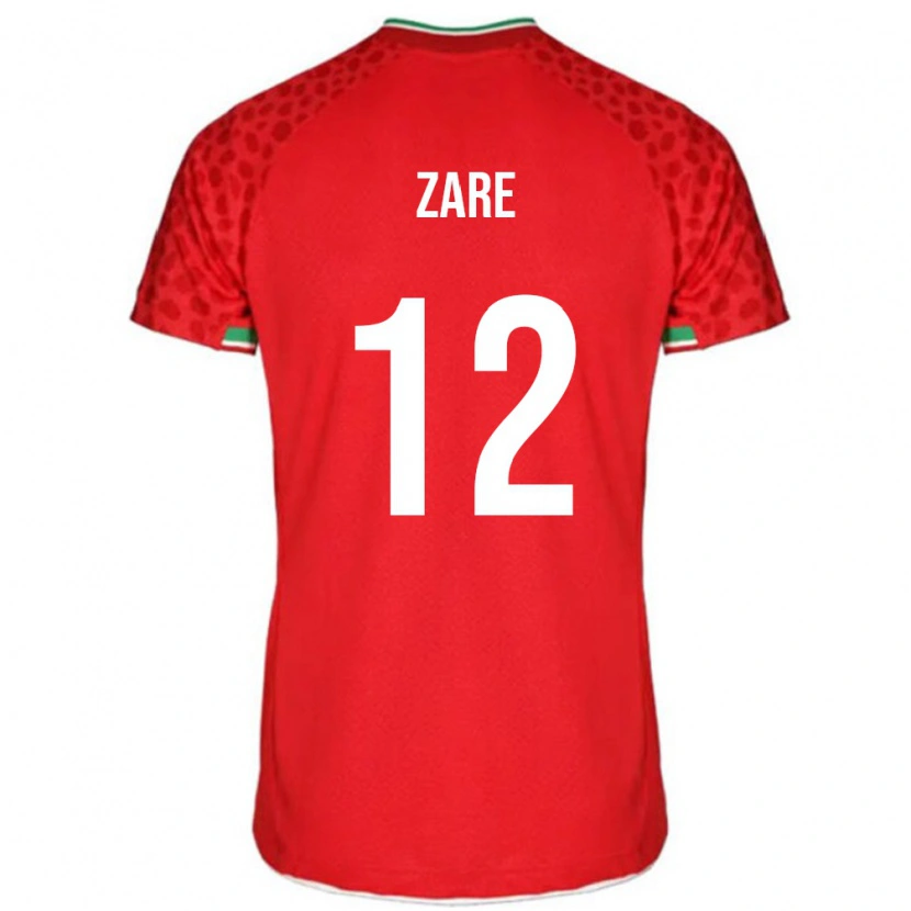 Danxen Hombre Camiseta Irán Yasin Zare #12 Rojo 2ª Equipación 24-26 La Camisa México