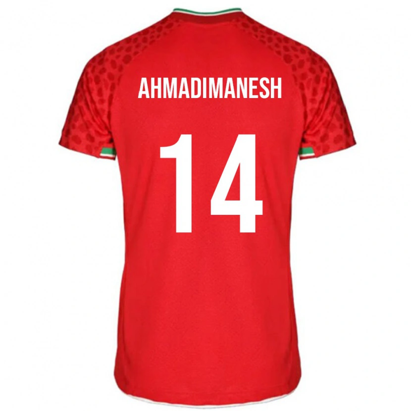 Danxen Hombre Camiseta Irán Iliya Ahmadimanesh #14 Rojo 2ª Equipación 24-26 La Camisa México