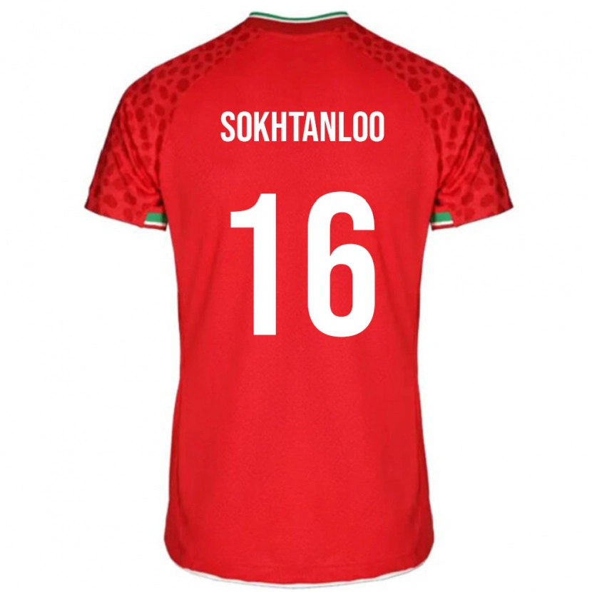 Danxen Hombre Camiseta Irán Abolfazl Sokhtanloo #16 Rojo 2ª Equipación 24-26 La Camisa México