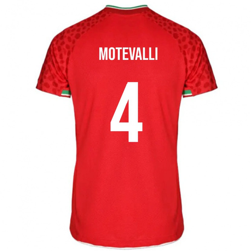 Danxen Hombre Camiseta Irán Melika Motevalli #4 Rojo 2ª Equipación 24-26 La Camisa México