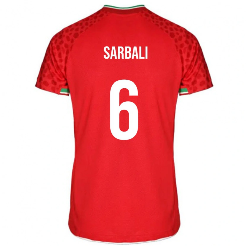 Danxen Hombre Camiseta Irán Zahra Sarbali #6 Rojo 2ª Equipación 24-26 La Camisa México