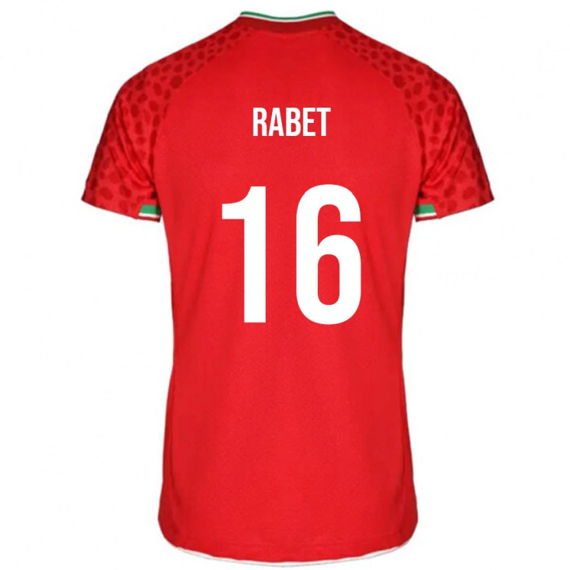 Danxen Hombre Camiseta Irán Fardin Rabet #16 Rojo 2ª Equipación 24-26 La Camisa México