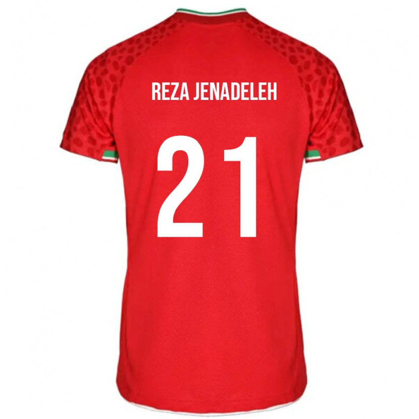Danxen Hombre Camiseta Irán Ahmad Reza Jenadeleh #21 Rojo 2ª Equipación 24-26 La Camisa México