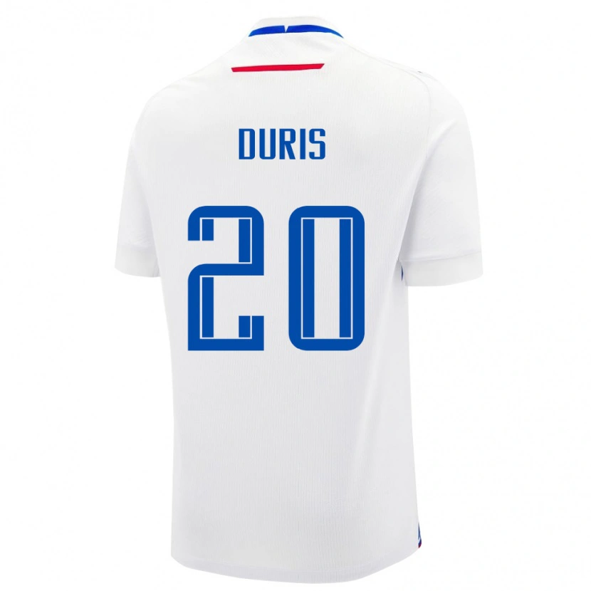 Danxen Hombre Camiseta Eslovaquia David Duris #20 Blanco 2ª Equipación 24-26 La Camisa México