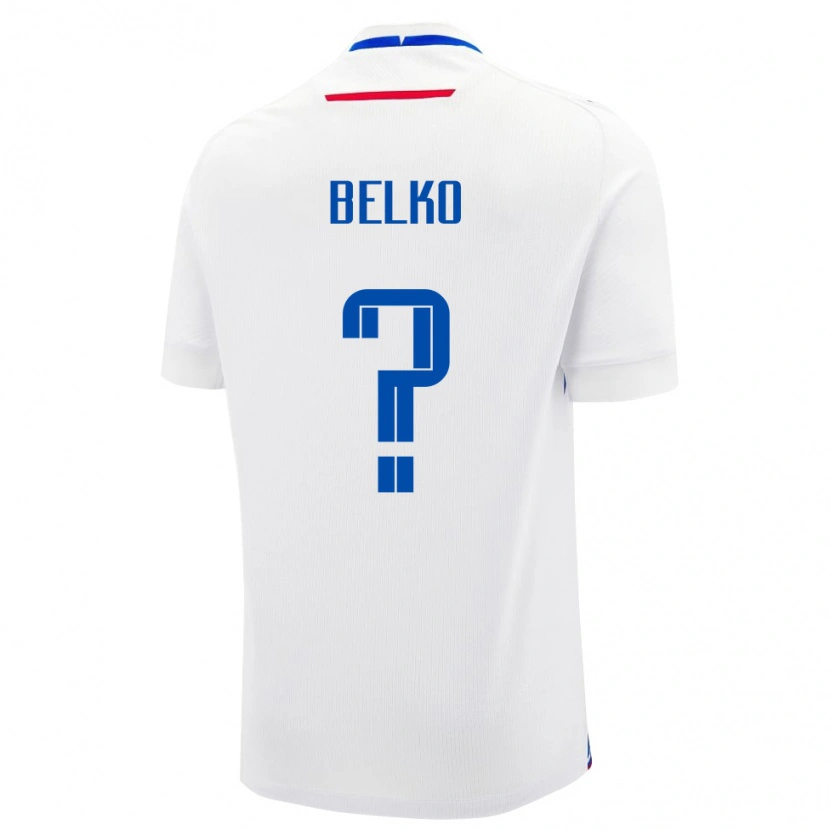Danxen Hombre Camiseta Eslovaquia Lubomir Belko #0 Blanco 2ª Equipación 24-26 La Camisa México