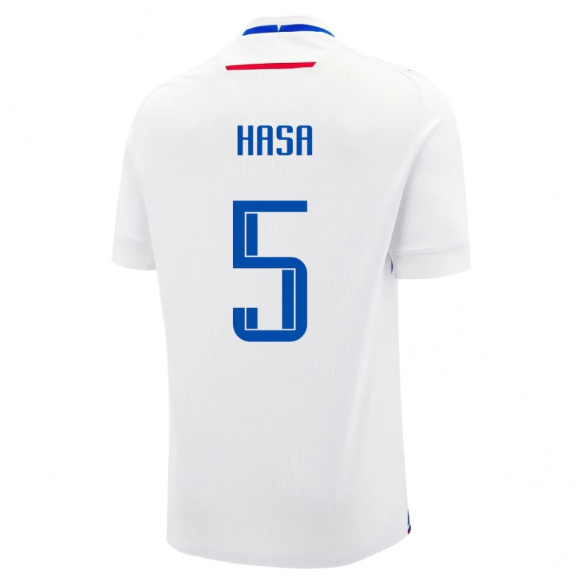 Danxen Hombre Camiseta Eslovaquia Samuel Hasa #5 Blanco 2ª Equipación 24-26 La Camisa México