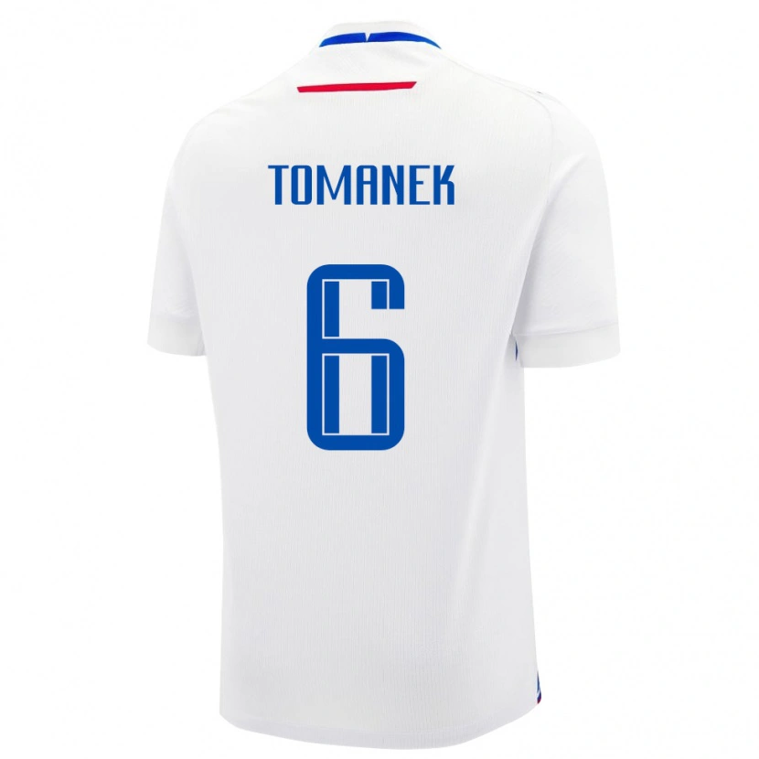 Danxen Hombre Camiseta Eslovaquia Robert Tomanek #6 Blanco 2ª Equipación 24-26 La Camisa México