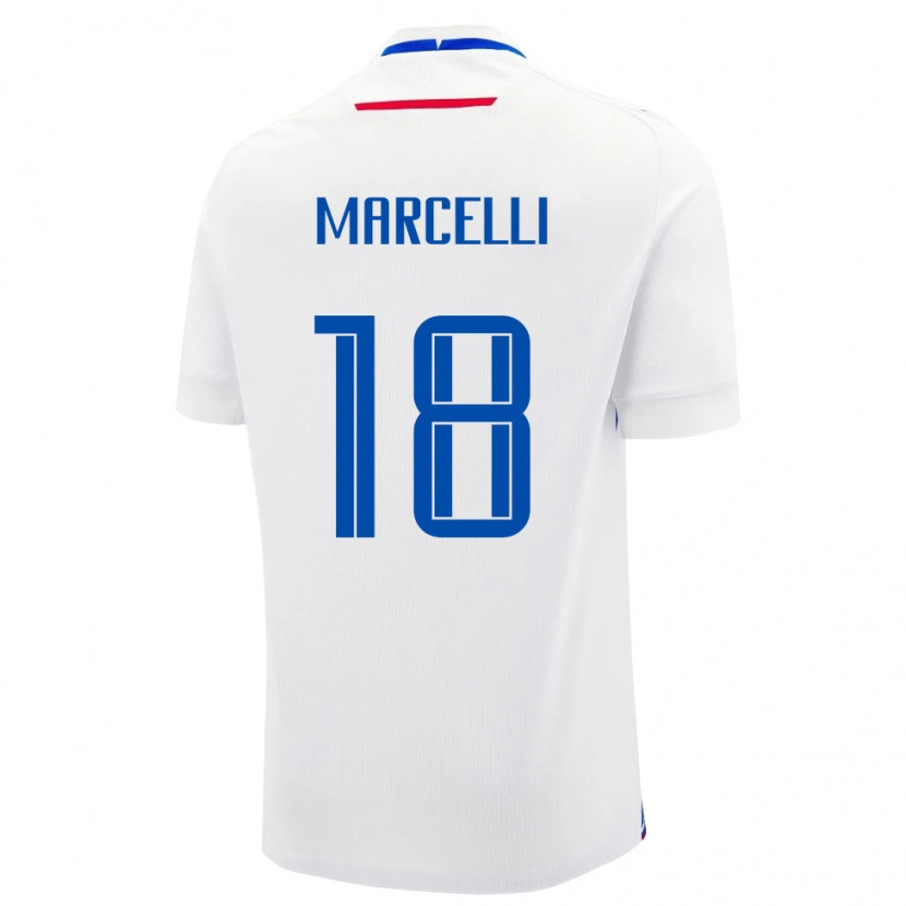 Danxen Hombre Camiseta Eslovaquia Nino Marcelli #18 Blanco 2ª Equipación 24-26 La Camisa México